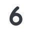 Line, normal, number, font, digit, 6, six icon
