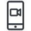 Up, normal, video, phone, mobile, smartphone, call, smartphone-video icon