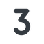 Line, normal, three, number, font, digit, 3 icon