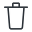 Line, normal, trash, bin, delete, garbage icon