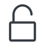 Line, normal, unlocked, secure, safe, padlock, unlock icon