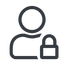 Line, normal, user, man, woman, person, secure, safe, padlock, locked, lock, user-lock icon