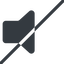 Line, down, normal, horizontal, mirror, prohibited, speaker, volume, mute, unmute, music, sound, loudspeaker, volume-0-solid icon