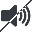 Line, down, normal, horizontal, mirror, prohibited, speaker, volume, mute, unmute, music, sound, loudspeaker, volume-3-solid icon