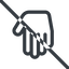 Line, down, normal, solid, prohibited, hand, stop, fingers icon