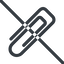 Line, down, normal, prohibited, paper, clip, attachment, paper-clip, paper-clip-alt icon