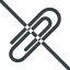 Line, down, normal, prohibited, paper, clip, attachment, paper-clip icon