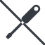 Line, down, normal, prohibited, tool, mechanics, mechanical, repair, screwdriver, screw, screwdriver-solid icon