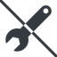 Line, down, normal, prohibited, spanner, wrench, tool, mechanics, mechanical, repair, spanner-solid icon