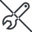 Line, down, normal, prohibited, spanner, wrench, tool, mechanics, mechanical, repair icon