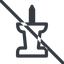 Line, down, normal, prohibited, thumbtack, pin, unpin icon