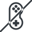 Line, left, normal, prohibited, game, gaming, games, gamepad, pad, joystick icon