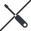 Line, left, normal, prohibited, tool, mechanics, mechanical, repair, screwdriver, screw, screwdriver-solid icon