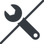 Line, left, normal, prohibited, spanner, wrench, tool, mechanics, mechanical, repair, spanner-alt-solid icon