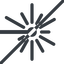 Line, right, normal, prohibited, laser, light, cutting, engrave icon