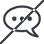 Line, normal, horizontal, mirror, dots, message, prohibited, chat, comment, speech, dialogue, blablabla, blabla, bubbles, comment-dots icon