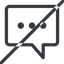 Line, normal, square, horizontal, mirror, dots, message, prohibited, chat, comment, speech, dialogue, blablabla, blabla, bubbles, comment-square-dots icon