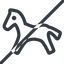 Line, normal, horizontal, mirror, prohibited, horse, riding, sport, animal icon