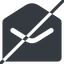 Line, normal, horizontal, mirror, envelope, mail, message, email, prohibited, contact, open, read, open-envelope, open-envelope-solid icon