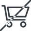 Line, normal, horizontal, mirror, prohibited, shopping, cart, shop, buy, trolley, shopping-cart icon