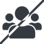 Line, normal, solid, horizontal, mirror, users, group, people, prohibited, team-solid, team, community icon