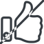Line, up, normal, horizontal, mirror, rate, rating, thumb, like, dislike, thumbs, thump-up, thumb-down, prohibited, hand icon