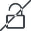Line, normal, horizontal, mirror, prohibited, unlocked, secure, safe, padlock, unlock icon