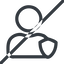 Line, normal, horizontal, mirror, user, person, prohibited, admin, administrator, superuser, shield, rights, super, user-shield icon