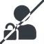 Line, normal, horizontal, mirror, user, man, woman, person, prohibited, unlocked, secure, safe, padlock, unlock, user-unlock, user-unlock-solid icon