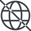 Line, normal, prohibited, globe, world, earth, www, web icon