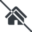 Line, normal, solid, small, home, prohibited, home-small-solid icon