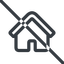 Line, normal, small, home, house, prohibited, home-small icon