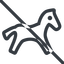 Line, normal, prohibited, horse, riding, sport, animal icon