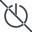 Line, normal, prohibited, power, on, off, turn-on, turn-off icon