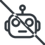 Line, normal, robot, robotics, head, prohibited icon