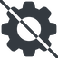 Line, normal, setting, config, gear, wheel, settings, cog, prohibited, settings-solid icon