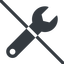 Line, up, normal, prohibited, spanner, wrench, tool, mechanics, mechanical, repair, spanner-solid icon