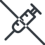 Line, normal, prohibited, medical, medic, syringe, drug, injection, steroid, clinical icon