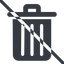 Line, normal, solid, prohibited, trash, bin, delete, garbage, trash-bin icon