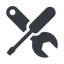Down, normal, solid, horizontal, mirror, building, spanner, wrench, tool, screwdrive, construction, fix, tools, tools-solid icon