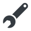 Down, normal, solid, spanner, wrench, tool, mechanics, mechanical, repair, spanner-alt-solid icon