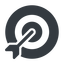 Down, normal, solid, success, arrow, target, dart, target-arrow-solid icon