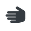 Left, normal, solid, hand, stop, fingers, hand-solid icon