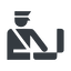 Normal, solid, horizontal, mirror, dot, pictogram, dot-50, customs, officer, duties, dot-customs icon