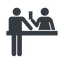Normal, solid, horizontal, mirror, dot, train, plane, pictogram, dot-50, ticket, purchase, counter, airport, dot-ticket-purchase icon