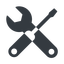 Up, normal, solid, horizontal, mirror, building, spanner, wrench, tool, screwdrive, construction, fix, tools, tools-alt-solid icon