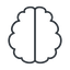 Up, normal, solid, human, idea, brain, intelligence, brain-thin, synapse, neuron, memory icon