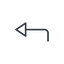 return-sign-thin icon.  icon. Friconix, free collection of beautiful icons.