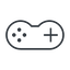 Thin, line, down, game, gaming, games, gamepad, pad, joystick, gamepad-thin icon