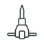 Thin, line, down, tool, construction, noise, jackhammer, demolition, concrete, pneumatic, mining, drill, mining-dril, jackhammer-thin icon